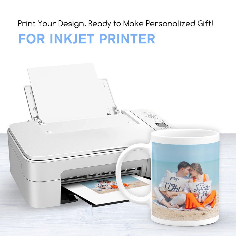 A-SUB Waterslide Decal Paper for Inkjet Printers 20 Sheets Clear Water Slide Transfer Paper 8.5x11 in for DIY Tumbler, Mug, Glass Decals - Image 4